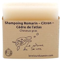 Romarin Citron Cèdre de l'Atlas Shampoing Cheveux à Tendance Grasse 110 g