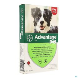 Advantage 250 Chiens 10kg - 25kg 4 pipettes