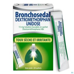 Bronchosedal Dextromethorphan Unidose 15 mg 20 x 5 ml en sachets