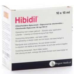 Hibidil Solution pour Application Cutanée 10 x 15ml