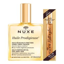 Huile Prodigieuse 100ml + Roll On Or 8ml Offert