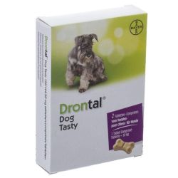 Drontal Dog Tasty Bone 10kg 150/144/5mg  2 comprimés