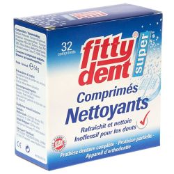 Fittydent 32 Comprimés Effervescents Nettoyants