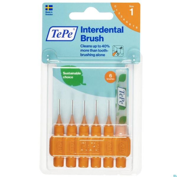 Brossettes Interdentaires Taille 1 0,45 mm 6 Brossettes Oranges