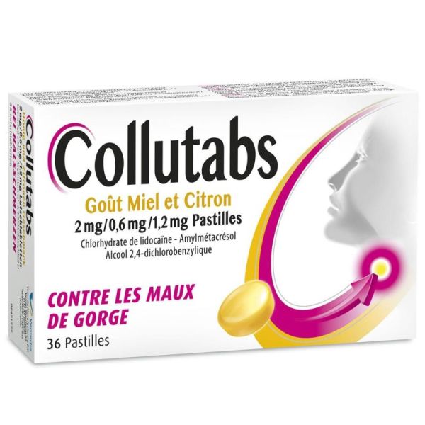 Collutabs Miel Citron 2mg/0,6mg/1,2mg  36 pastilles