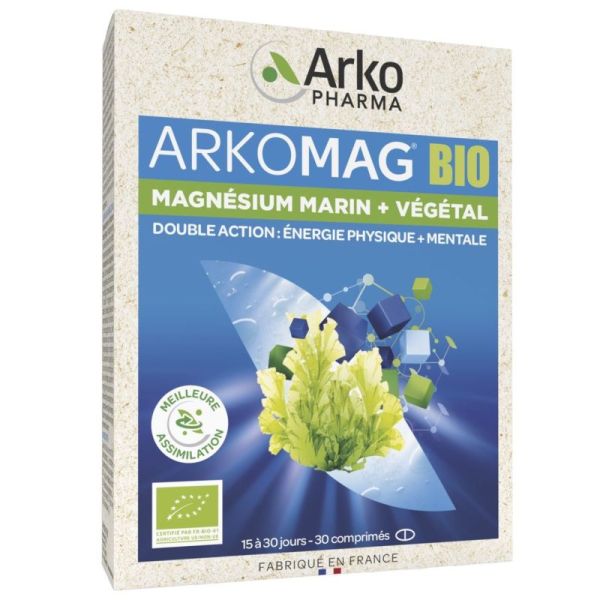Arkomag Bio Magnésium Marin + Végétal 30 comprimés