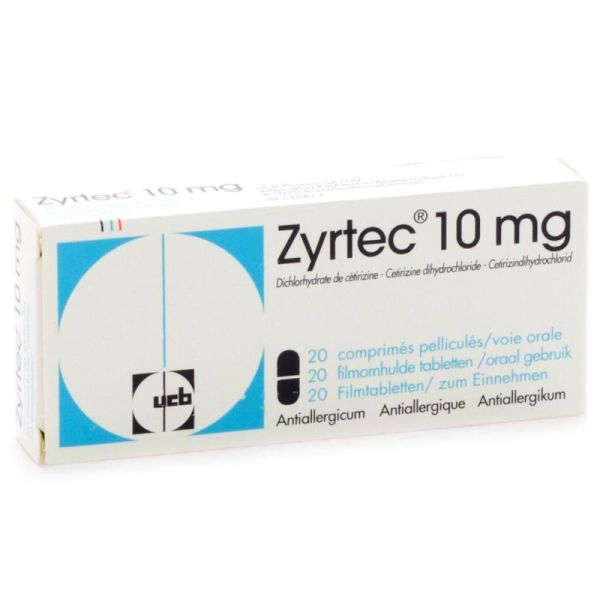 Zyrtec Comprimés Pelliculés 20 x 10 mg