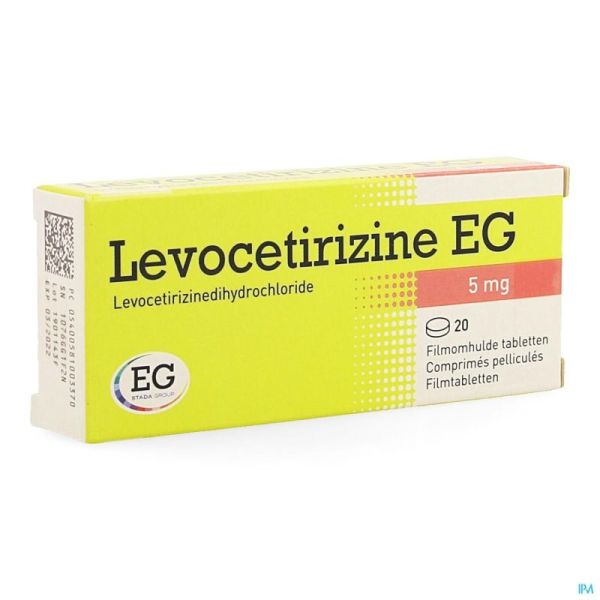 Levocetirizine 5 mg 20 Comprimés Pellicullés