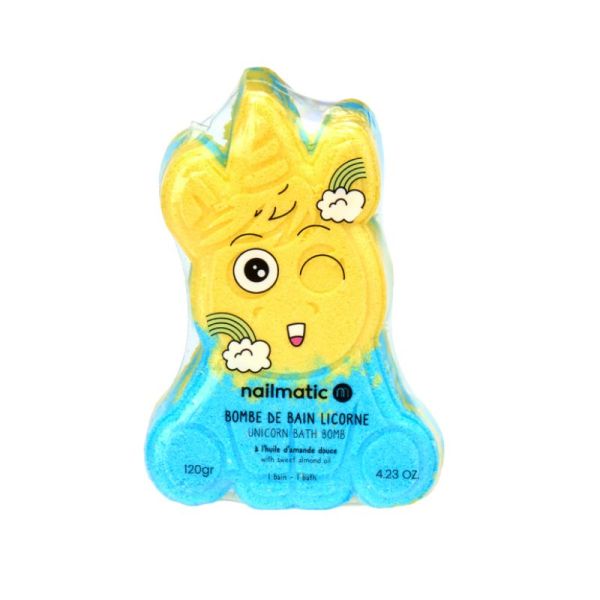 Bombe de Bain Licorne Jaune et Bleu