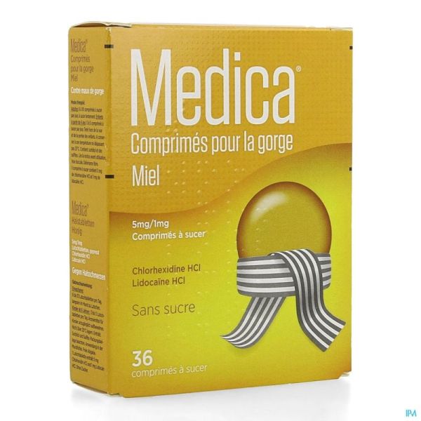 Medica 36 Comprimes à Sucer Pour la Gorge Miel