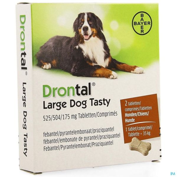 Drontal Large Dog Tasty 525/504/175mg 2 comprimés
