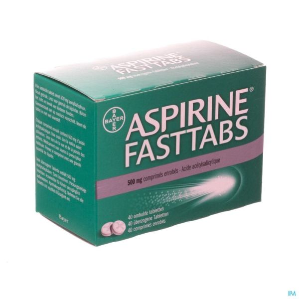 Aspirine Fasttabs 500 mg 40 Comprimés