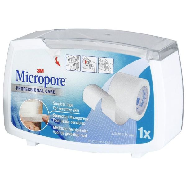 Micropore Dérouleur Sparadrap 25,0 mm x 9,1 m