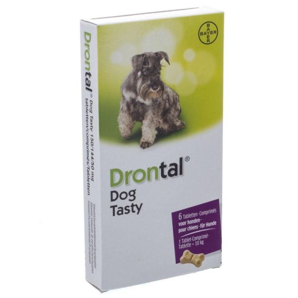 Drontal Dog Tasty Bone 10 kg 150/144/5mg 6 Comprimés