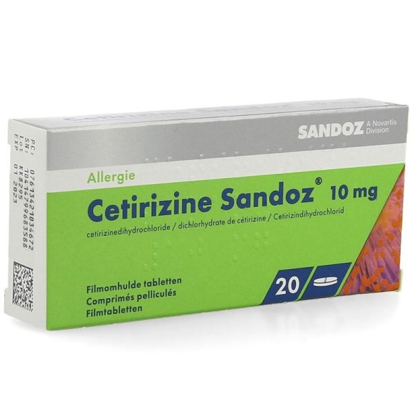 Cetirizine 20 Comprimés 10 mg