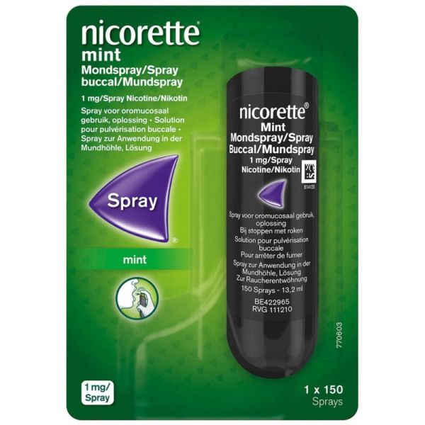 Nicorette Mint Spray Buccal 1 mg par Spray 150 Sprays