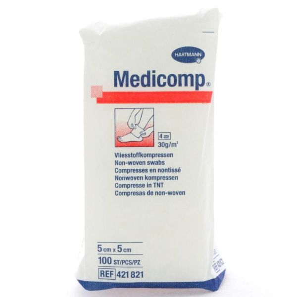 Medicomp 100 Compresses Non Stériles 5 x 5cm