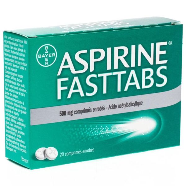 Aspirine Fasttabs 500 mg 20 Comprimés