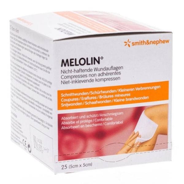 Melolin 25 Compresses Stériles 5 x 5 cm