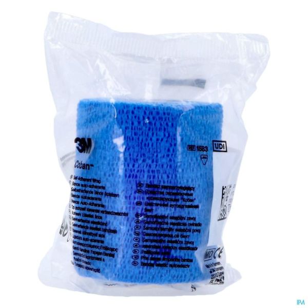 Coban Bande Élastique Cohésive 7,5 cm X 4,5 m Bleu