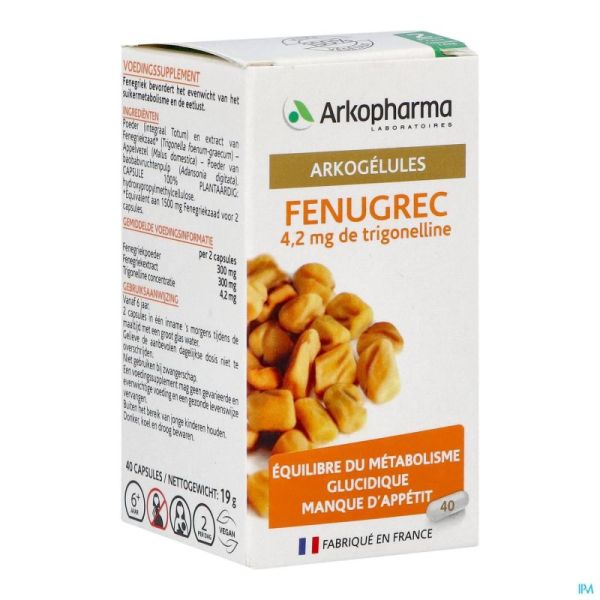 Arkogelules fenugrec 40 gélules